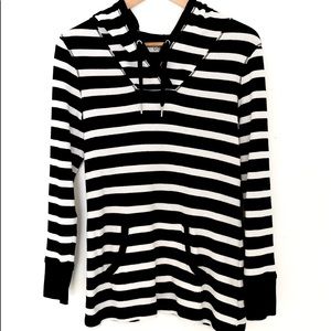 Style & Co. Hooded Top Black and White